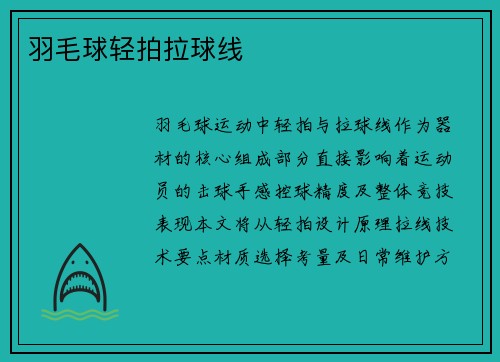 羽毛球轻拍拉球线